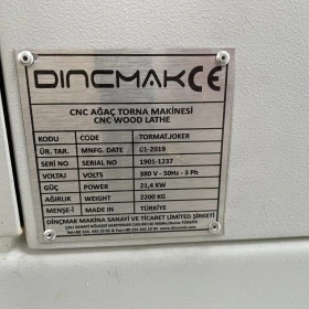 CNC WOOD LATHE 4-AXIS DINCMAK TORMAT JOKER