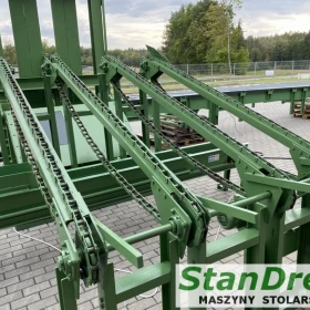 Unstacking system with double saw and crossbars return	