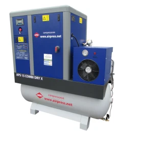 APS 15 Combi Dry X screw compressor 10 bar 15 HP/11 kW 1410 l/min 500 l